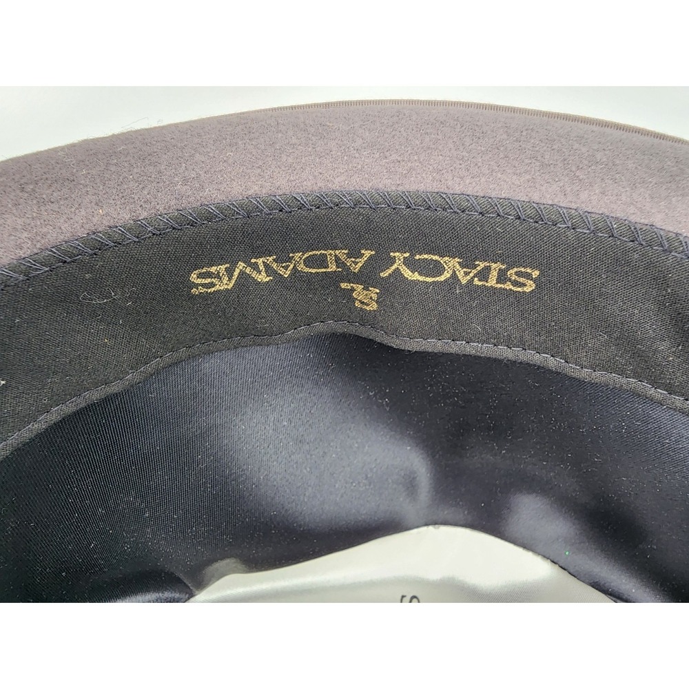 Stacy Adam's Black Grey Wool Godfather Hat Size M Made In USA - Picture 9 of 11